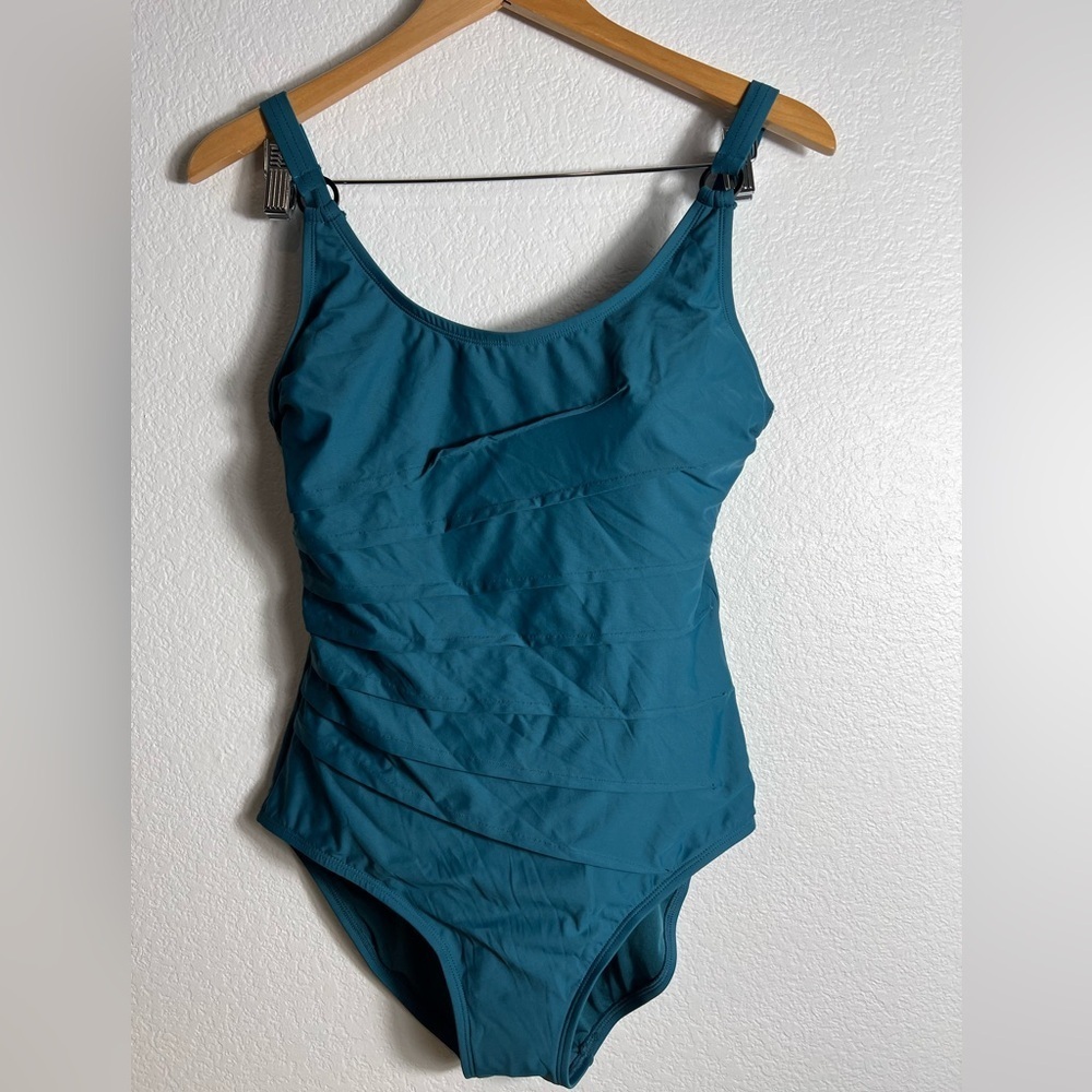NWT DKNY one‎ piece swimsuit blue - Picture 3 of 10